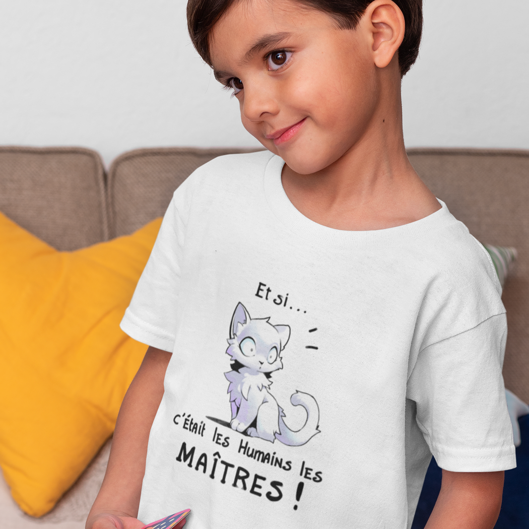 T-Shirt blanc Parole de Chat avec illustration "Et si"
